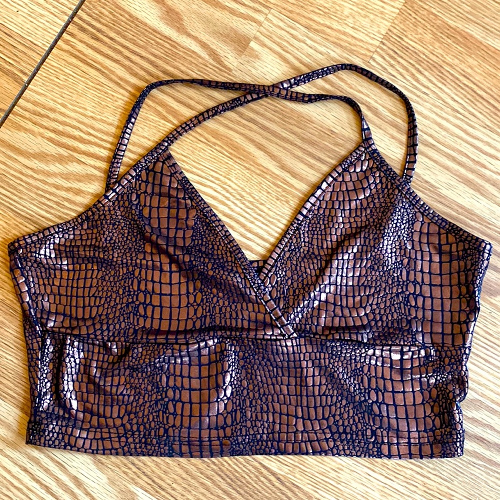 SHEIN snakeskin crop top